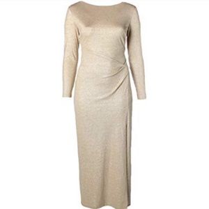 Ralph Lauren Gold Metallic long sleeve dress